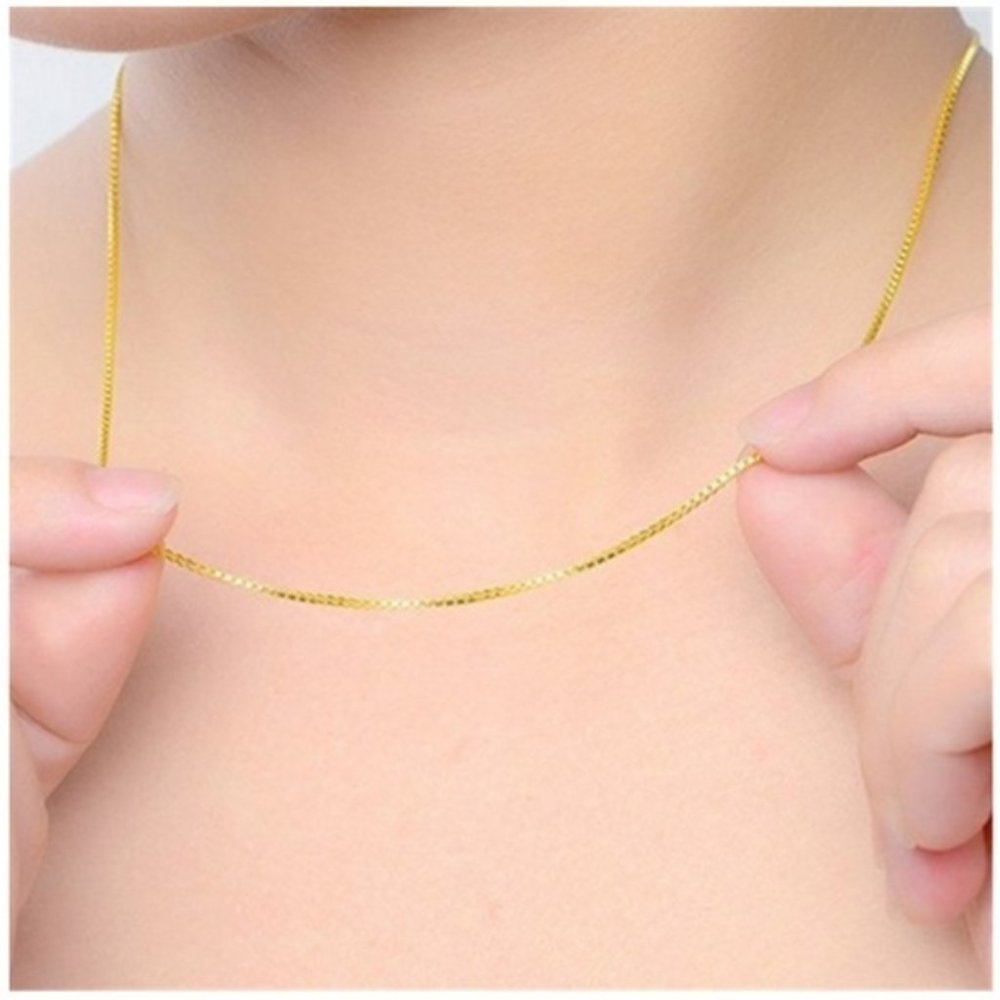 #9 18kt Gold-Plated Box Link Chain 18"